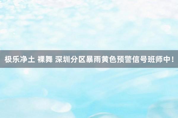极乐净土 裸舞 深圳分区暴雨黄色预警信号班师中！